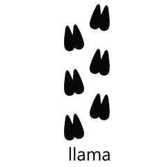 Fototapeta premium Llama Footprint Silhouette Vector – Animal Hoof Print Track Icon Editable EPS