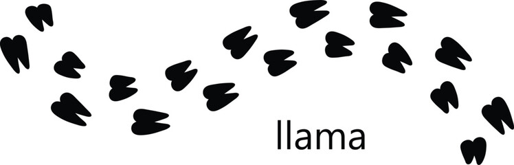Fototapeta premium Llama Footprint Silhouette Vector – Animal Hoof Print Track Icon Editable EPS