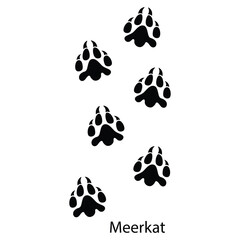 Fototapeta premium Meerkat Footprint Silhouette Vector – Small Animal Paw Print Track Icon EPS