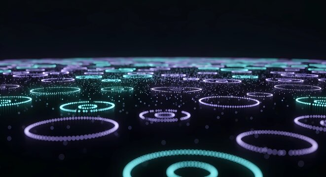 Abstract distributed data nodes forming spatial digital network with connection mapping concept