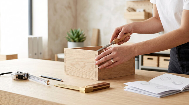 Fabrication artisanale d&rsquo;une bo&icirc;te en bois &agrave; la main