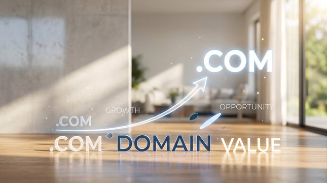Concept de nom de domaine et croissance digitale en ligne