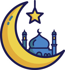 Obraz premium mosque and moon