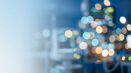 Obraz premium Blurry city lights at night time.