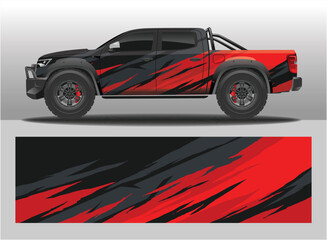 Naklejka premium Car decal livery design vector illustration, camouflage pattern racing style.