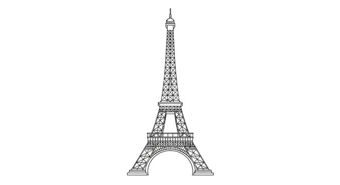 Eiffel Tower Iron Lattice Structure Landmark.