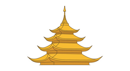 Golden Pagoda Temple Roof Architecture. © Surya