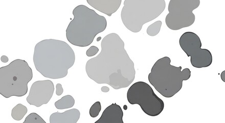 Fototapeta premium Abstract Grey Shapes on White Background.