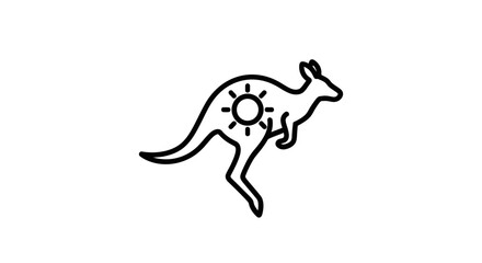 Kangaroo with sun logo design. © Surya