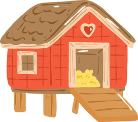 Cute Chicken Coop Illustration © chan