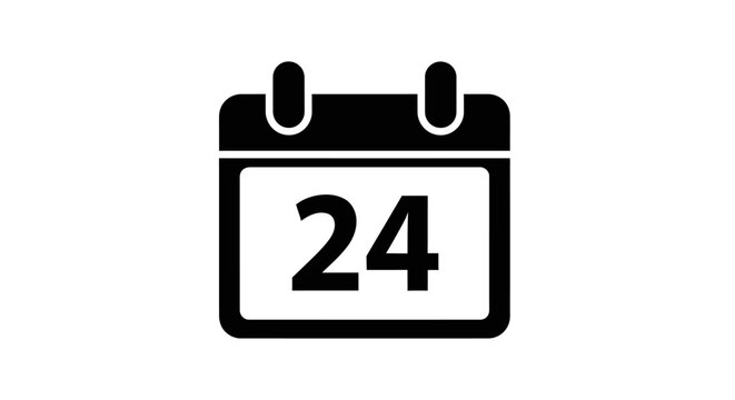 Calendar Day Twenty Fourth Icon.