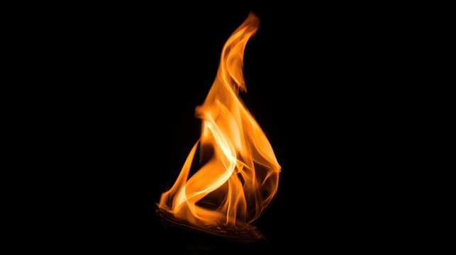 fixation. A single, intense flame burning vigorously against a pure black background. wellbeing guides, coaching materials, designed for mental health education and mindfulness programs.