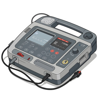 Portable Defibrillator Medical Device Equipment.