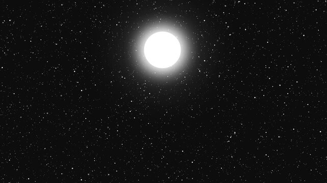 Cosmic celestial body animation on a deep space backdrop ethereal starry effect seamless loop for science fiction concepts and astronomical themes infinite motion graphics