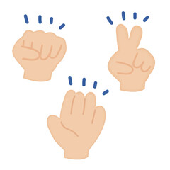Obraz premium じゃんけんのイラスト/ illustration of rock-paper-scissors 