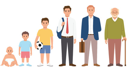Fototapeta premium A family illustration showing people of different ages and occupations