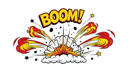 Obraz premium Explosion Boom Comic Style Illustration.