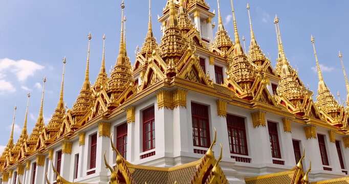 Loha Prasat buddhist temple in Bangkok, Thailand