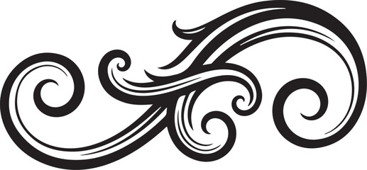 Fototapeta premium Black swirly vector flourish design element
