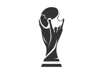 Fototapeta premium Abstract soccer trophy silhouette for football championship award and sport tournament.