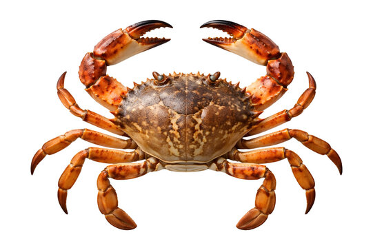 Fresh Crab Isolated on White Background &ndash; Whole Seafood Crustacean Top View