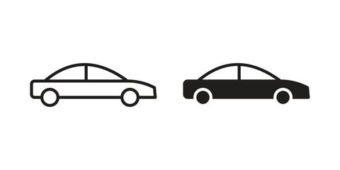 Fototapeta premium Car icon. Vector linear icons. Editable stroke vector illustration