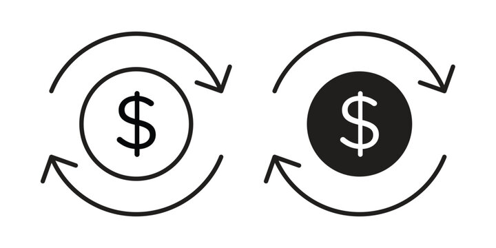 Cash flow icon. Vector linear icons. Editable stroke vector illustration