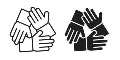 Fototapeta premium Collaboration icon. Vector linear icons. Editable stroke vector illustration