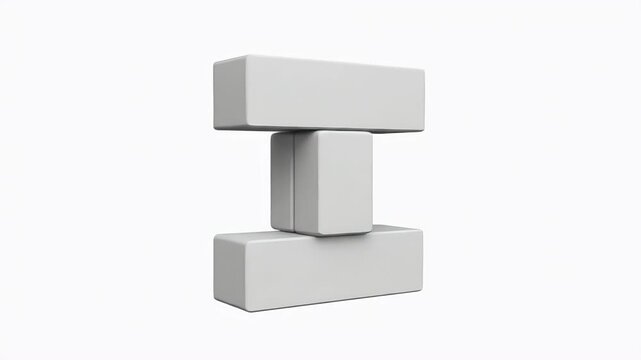 Seamless White Blocks Abstract Geometric Motion Loop Background 3D Animation