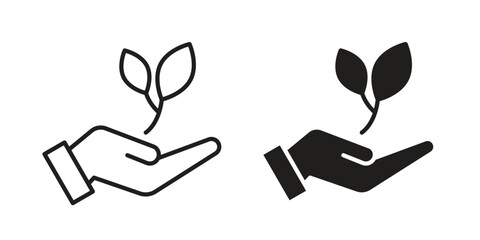 Fototapeta premium Eco-friendly icon. Vector linear icons. Editable stroke vector illustration
