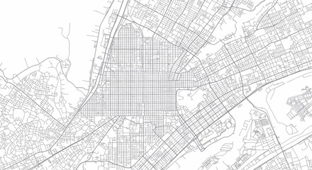 Obraz premium Aerial View of City Grid Map with Streets and Buildings, Urban Planning Concept