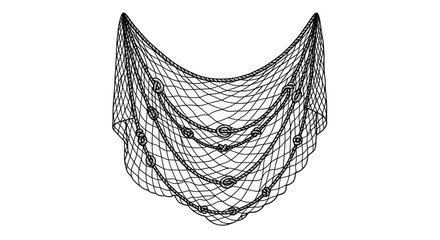 Fishing Net with Floats, Nautical Marine Gear, Ocean Sea Equipment, Isolated © Ahmad