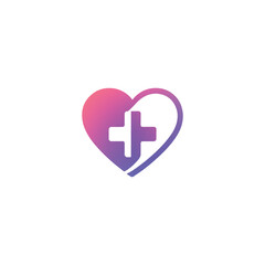 Fototapeta premium Medical Heart Cross Healthcare Logo