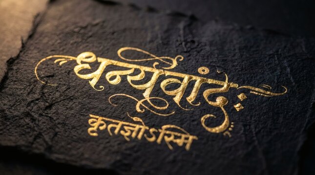 Indian Language Text on Stone Background.