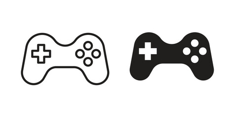 Game controller icon. Vector linear icons. Editable stroke vector illustration © Hunt