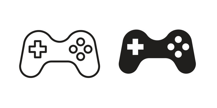 Game controller icon. Vector linear icons. Editable stroke vector illustration