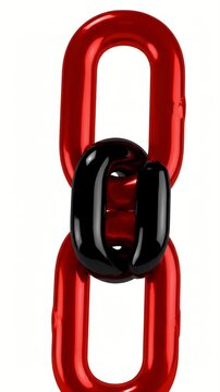 Shiny Red and Black Chain Links Interlocking Seamless Loop