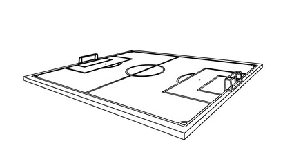 Soccer field perspective view black and white football pitch vector illustration isolated © Md Humaun
