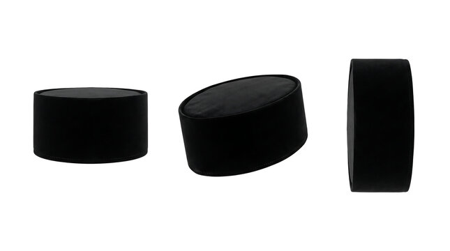 Black songkok peci caps from different angles, traditional Indonesian Islamic headwear for men.