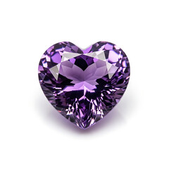 Fototapeta premium Heart shaped purple amethyst gemstone