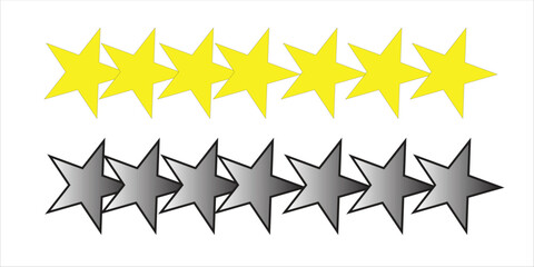 Fototapeta premium A graphic illustration of two rows of stars one yellow and one gray on a white background