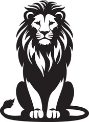 Obraz premium Black and white lion vector illustration - royalty free image eps silhouette