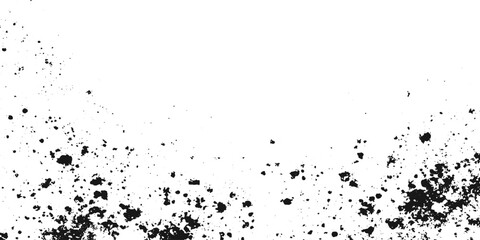 Fototapeta premium black Paint Brush Stroke with Horizontal Line Texture and Speckled Pattern. Abstract Grunge Stroke on White Background with Rough Edges and Distressed Effect