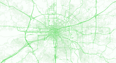 Obraz premium Green City Map Abstract - Urban Network and Infrastructure Visualization