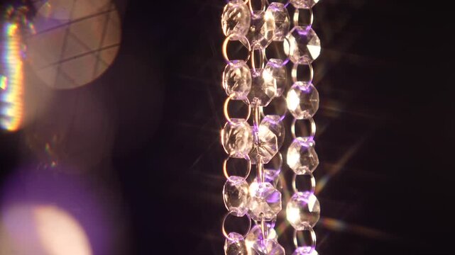 Clear Cut Glass Crystal Droplets Chain light flare.