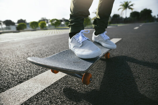 Skateboarder skateboarding outdoors in city