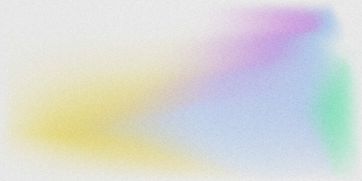 A soft, grainy abstract background featuring a smooth pastel gradient of yellow, purple, blue, and green. 