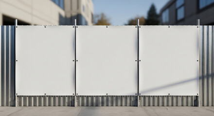 Obraz premium Large Metal Fence Panels Standing Tall.