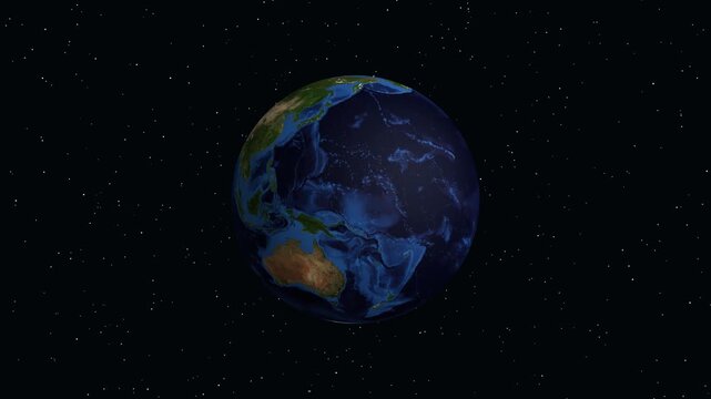 Earth Zoom Animation Focusing on Weihai China with Population Data