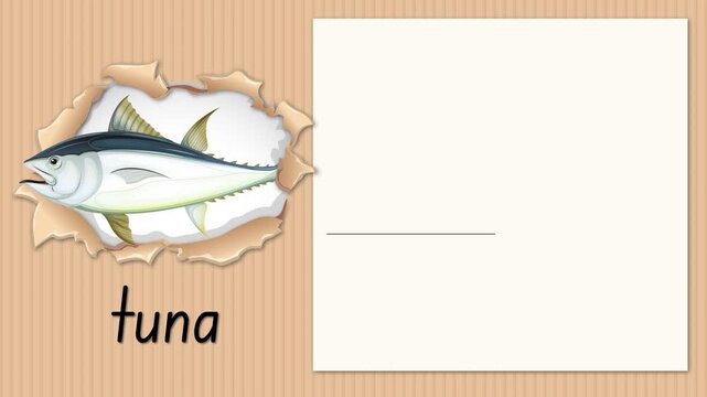 Educational Animation Teaching the Letter T with a Tuna Illustration